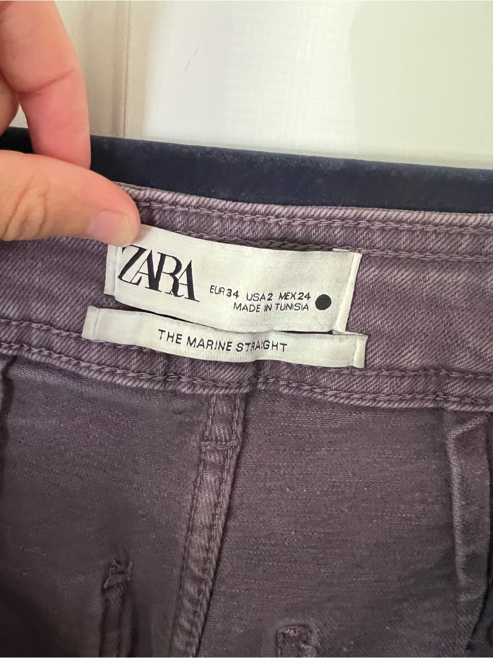 Zara Wide-Leg Jeans in Plum - Picture 3 of 3